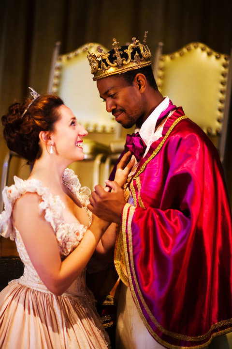 Cinderella and the prince together on stage.